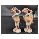 Vintage Occupied Japan Hula Dancer Figurines Pair