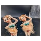 Vintage Occupied Japan Hula Dancer Figurines Pair