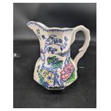 Vintage Crown Devon Staffordshire England Floral Pitcher