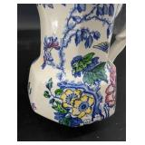 Vintage Crown Devon Staffordshire England Floral Pitcher