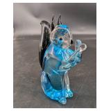 Murano Art Glass Squirrel Figurine Blue & Black