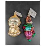 Vintage Christopher Radko Figural Ornaments 56802 (Lot of 2)