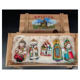 Russian Collection Hand Blown Glass Ornaments (Lot of 6)