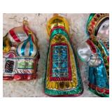 Russian Collection Hand Blown Glass Ornaments (Lot of 6)