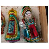 Russian Collection Hand Blown Glass Ornaments (Lot of 6)
