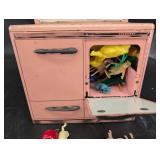 Vintage Pretty Maid Toy Stove Mixed Lot With Dinosaur Figures