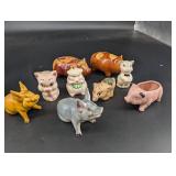 Vintage Ceramic Pig Figurines and Banks (Lot of 9)