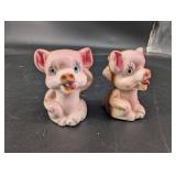 Vintage Japan Ceramic Pig Figurines Pair