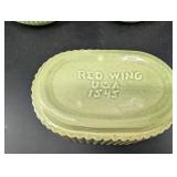 Vintage Red Wing 1545 Ribbed Planter Set (Lot of 4)