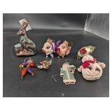 Christmas Ornament Mixed Lot Fish Rabbit Clown Snowman Angel