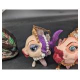 Christmas Ornament Mixed Lot Fish Rabbit Clown Snowman Angel