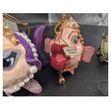Christmas Ornament Mixed Lot Fish Rabbit Clown Snowman Angel
