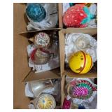 Vintage Glass Christmas Ornaments Assortment (Lot of 40)