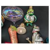 Glass Christmas Ornament Mixed Lot Birds & Figurals
