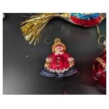 Glass Christmas Ornament Mixed Lot Birds & Figurals