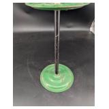 Vintage Green Metal Ashtray Pedestal Stand