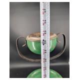 Vintage Green Metal Ashtray Pedestal Stand