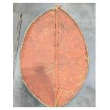 Vintage African Painted Shield & Spear Mixed Lot