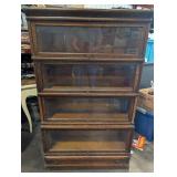 Antique Oak Barrister Bookcase 4-Section
