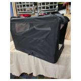 AmazonBasics Soft-Sided Folding Pet Crate Black Mesh Carrier Good