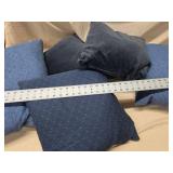 Set of 4 Blue Throw Accent Pillows Mixed Fabric Square Decor Good
