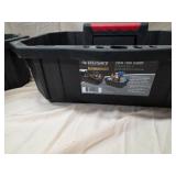 Husky 20 in Tool Caddy Tote 2 Pack Black Plastic Carry Trays Good