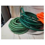 Husky 3/8 Air Hose & 2 Green Utility Hoses Mixed Lot Good Condition 2 garden hoses 1 air hose
