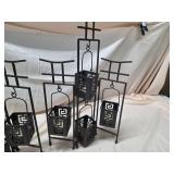 Set of 2 Black Metal Lantern Votive Candle Holders Tabletop Decor