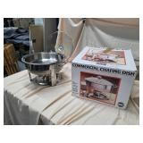 Commercial Chafing Dish 4 Qt Stainless Glass Lid Buffet Server Boxed