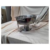 Round Stainless Steel Chafing Dish Buffet Server w/ Glass Lid Good