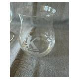 3 Pc Mixed Bar Glassware Lot Etched Snifter Pitcher Tumbler Good