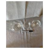 3 Pc Mixed Bar Glassware Lot Etched Snifter Pitcher Tumbler Good