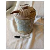 Vintage 1 Gallon Galvanized Oil Can Rustic Metal Pour Spout Decor