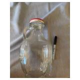 Vintage Glass Jar Lot Maple Syrup Jug & Atlas Mason Storage Jar Lids
