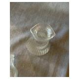 Vintage Clear Glass Bottle Jar Decanter Vanity Lot of 4 Assorted Pieces