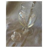 Vintage Clear Glass Bottle Jar Decanter Vanity Lot of 4 Assorted Pieces