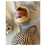 2 Woven Hanging Baskets & 2 Sports Gnomes Decor Lot Good Condition