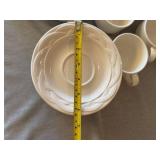 Pfaltzgraff White Acadia Cups & Saucers Set 11 Cups 12 Saucers