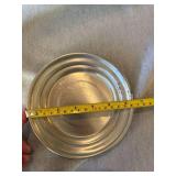 Vintage Pewter Lidded Butter Dish Web Pattern 1180 Wood Base