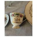Norcrest Fine China 50th Anniversary Plate Cup Saucer Set B-510
