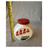 Anchor Hocking Fire-King Vitrock Pepper Shaker Red Lid Vintage