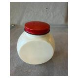 Anchor Hocking Fire-King Vitrock Pepper Shaker Red Lid Vintage