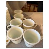 Corelle by Corning Gold Floral Dinnerware Set Plates Bowls Mugs