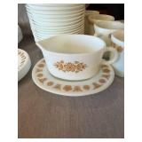 Corelle by Corning Gold Floral Dinnerware Set Plates Bowls Mugs