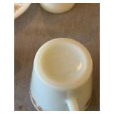 Corelle by Corning Gold Floral Dinnerware Set Plates Bowls Mugs