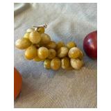 Vintage MCM Faux Fruit Decor Lot 7 Pc Apples Pears Grapes Banana