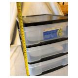 3 Drawer Plastic Desktop Storage Chest Black Clear Organizer 10x15x11