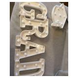 Graduation GRAD Marquee Light Sign Set White Plastic Battery Powered