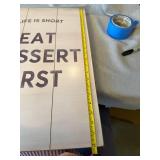 Lagom North Wood Wall Sign Eat Dessert First Farmhouse Decor 22in