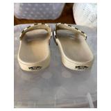 Vans Checkerboard Slide Sandals Black White Womenâs Size 10 Good